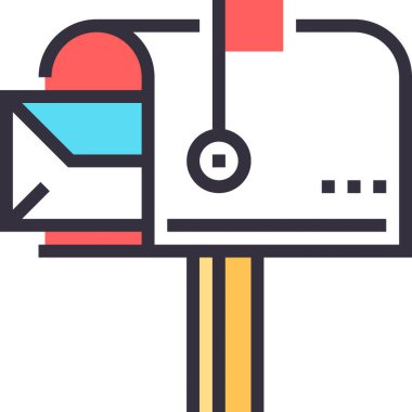 Gelen kutusu mesaj tasarımı kavramının modern düz çizgi vektör illüstrasyon simgesi. Mobil ve web grafikleri için simge. Taslak sembol, logo yaratıcı konsept. Basit ve temiz doğrusal pictogram