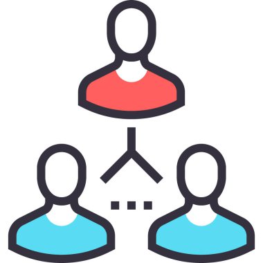 Mlm pazarlama tasarım konseptinin modern düz çizgi vektör çizim ikonu. Mobil ve web grafikleri için simge. Taslak sembol, logo yaratıcı konsept. Basit ve temiz doğrusal pictogram