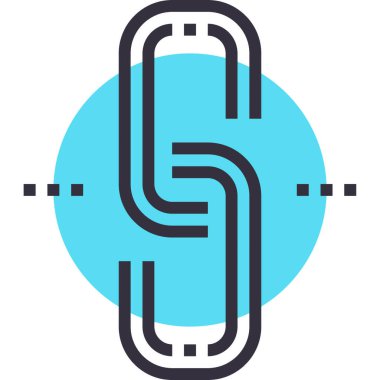 Bağlantı kurma tasarımı kavramının modern düz çizgi vektör illüstrasyon simgesi. Mobil ve web grafikleri için simge. Taslak sembol, logo yaratıcı konsept. Basit ve temiz doğrusal pictogram