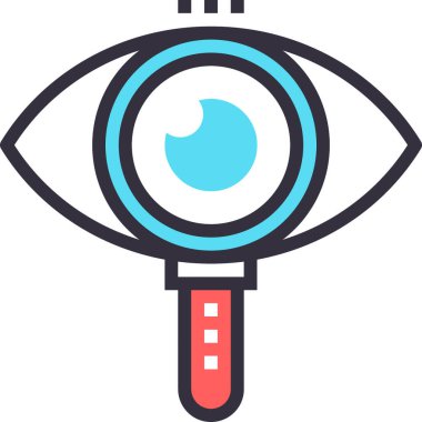 Arama süreci tasarım kavramının modern düz çizgi vektör çizim simgesi. Mobil ve web grafikleri için simge. Taslak sembol, logo yaratıcı konsept. Basit ve temiz doğrusal pictogram