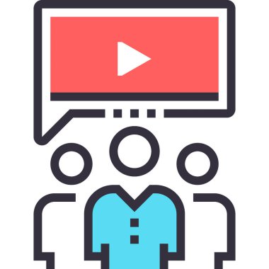 Viral pazarlama tasarım konseptinin modern düz çizgi vektör çizimi ikonu. Mobil ve web grafikleri için simge. Taslak sembol, logo yaratıcı konsept. Basit ve temiz doğrusal pictogram