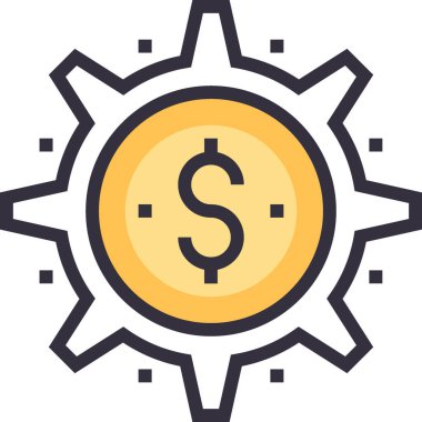 Para tasarımı kavramının modern düz çizgi vektör illüstrasyon simgesi. Mobil ve web grafikleri için simge. Taslak sembol, logo yaratıcı konsept. Basit ve temiz doğrusal pictogram