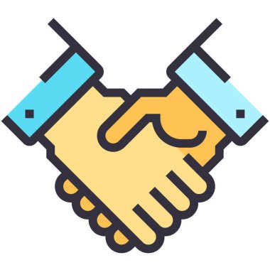 Ortaklık tasarımı kavramının modern düz çizgi vektör çizimi ikonu. Mobil ve web grafikleri için simge. Taslak sembol, logo yaratıcı konsept. Basit ve temiz doğrusal pictogram