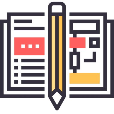 Proje planlama konseptinin modern düz çizgi vektör çizim simgesi. Mobil ve web grafikleri için simge. Taslak sembol, logo yaratıcı konsept. Basit ve temiz doğrusal pictogram