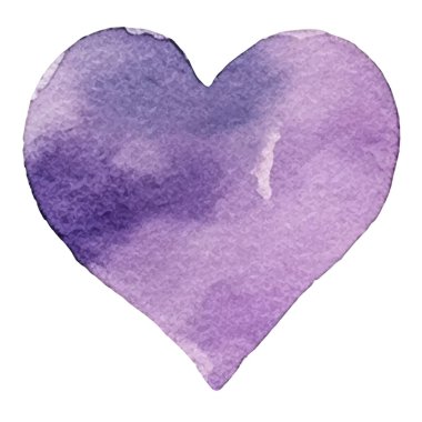 Vector suluboya kalp sembolü. El çizimi tasarım ögesi beyaz arkaplanda izole edildi.