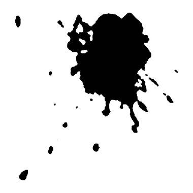 Siyah mürekkep damlaları ve boya damlaları. El çizimi tasarım ögeleri beyaz arkaplanda izole edildi