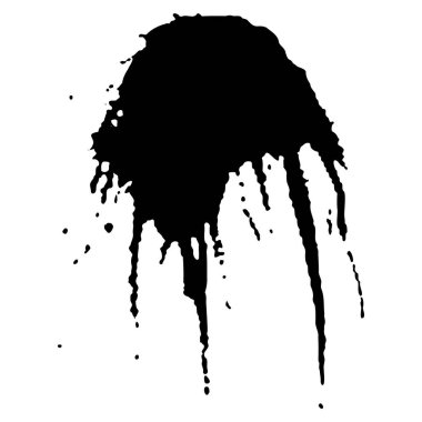 Siyah mürekkep damlaları ve boya damlaları. El çizimi tasarım ögeleri beyaz arkaplanda izole edildi