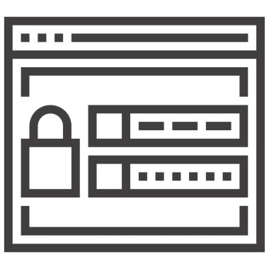 Hesap girişi tasarım kavramının modern düz çizgi vektör illüstrasyon simgesi. Mobil ve web grafikleri için simge. Taslak sembol, logo yaratıcı konsept. Basit ve temiz doğrusal pictogram