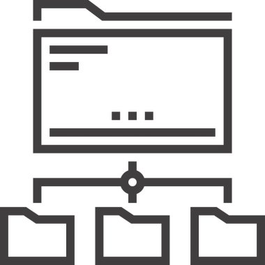 Ağ dizini tasarım kavramının modern düz çizgi vektör illüstrasyon simgesi. Mobil ve web grafikleri için simge. Taslak sembol, logo yaratıcı konsept. Basit ve temiz doğrusal pictogram