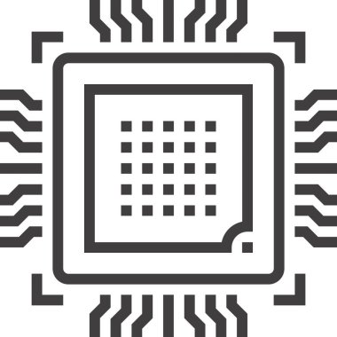 Donanım tasarımı kavramının modern düz çizgi vektör illüstrasyon simgesi. Mobil ve web grafikleri için simge. Taslak sembol, logo yaratıcı konsept. Basit ve temiz doğrusal pictogram