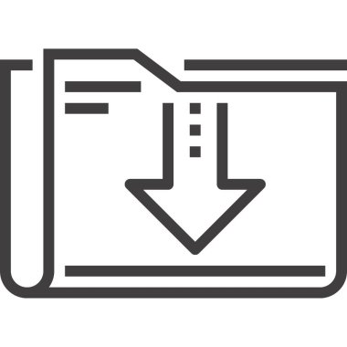 İndirme dizini tasarım kavramının modern düz çizgi vektör illüstrasyon simgesi. Mobil ve web grafikleri için simge. Taslak sembol, logo yaratıcı konsept. Basit ve temiz doğrusal pictogram