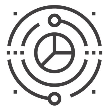 Büyük veri tasarımı kavramının modern düz çizgi vektör illüstrasyon simgesi. Mobil ve web grafikleri için simge. Taslak sembol, logo yaratıcı konsept. Basit ve temiz doğrusal pictogram