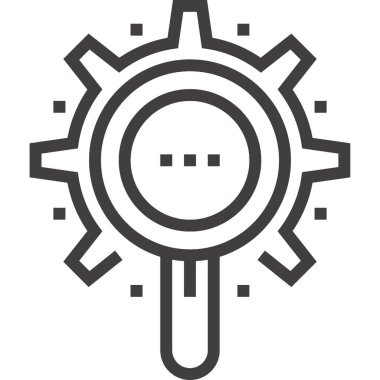 Arama optimizasyon tasarım konseptinin modern düz çizgi vektör çizim simgesi. Mobil ve web grafikleri için simge. Taslak sembol, logo yaratıcı konsept. Basit ve temiz doğrusal pictogram