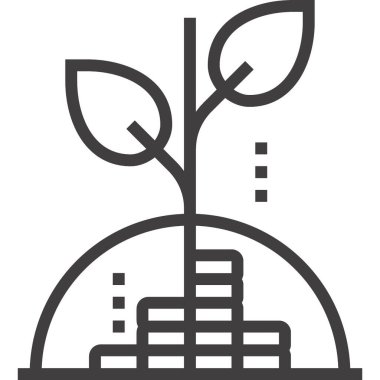 Büyüme tasarımı kavramının modern düz çizgi vektör illüstrasyon simgesi. Mobil ve web grafikleri için simge. Taslak sembol, logo yaratıcı konsept. Basit ve temiz doğrusal pictogram