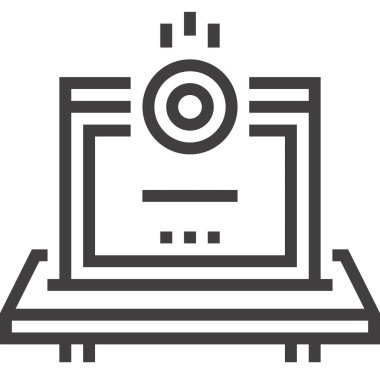 Fon platformu tasarım kavramının modern düz çizgi vektör çizimi ikonu. Mobil ve web grafikleri için simge. Taslak sembol, logo yaratıcı konsept. Basit ve temiz doğrusal pictogram