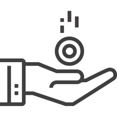 Kredi tasarımı kavramının modern düz çizgi vektör illüstrasyon simgesi. Mobil ve web grafikleri için simge. Taslak sembol, logo yaratıcı konsept. Basit ve temiz doğrusal pictogram