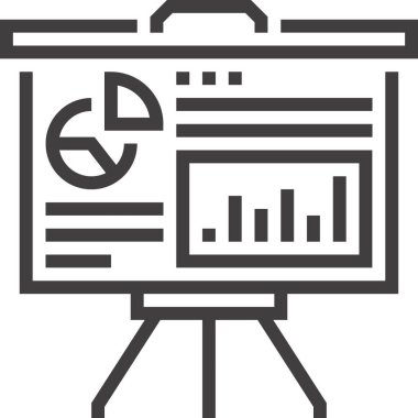 Sunum tasarımı konseptinin modern düz çizgi vektör çizim simgesi. Mobil ve web grafikleri için simge. Taslak sembol, logo yaratıcı konsept. Basit ve temiz doğrusal pictogram