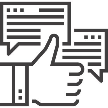 Sosyal medya tasarım kavramının modern düz çizgi vektör illüstrasyon simgesi. Mobil ve web grafikleri için simge. Taslak sembol, logo yaratıcı konsept. Basit ve temiz doğrusal pictogram