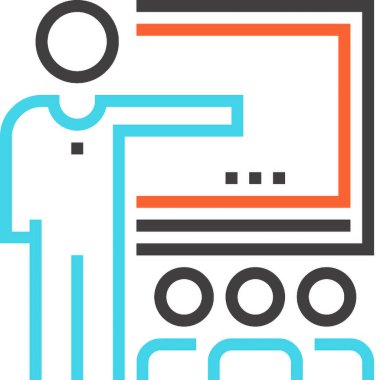 Modern çizgi vektör illüstrasyon ikonu tasarımı konsepti. Mobil ve web grafikleri için simge. Düz sembol, logo yaratıcı konsept. Basit ve temiz düz resim.