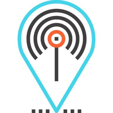 Modern çizgi vektör illüstrasyon ikonu tasarımı konsepti. Mobil ve web grafikleri için simge. Düz sembol, logo yaratıcı konsept. Basit ve temiz düz resim.