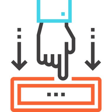 Modern çizgi vektör illüstrasyon ikonu tasarımı konsepti. Mobil ve web grafikleri için simge. Düz sembol, logo yaratıcı konsept. Basit ve temiz düz resim.