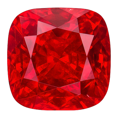 Kırmızı yakutun gerçekçi çizimi şeffaf arka planda izole edildi