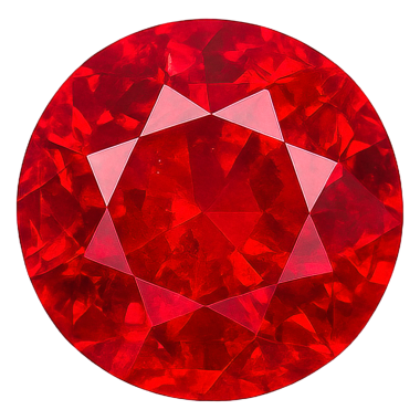 Kırmızı yakutun gerçekçi çizimi şeffaf arka planda izole edildi