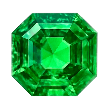 Beyaz arkaplanda izole edilmiş zümrüdün gerçekçi çizimi