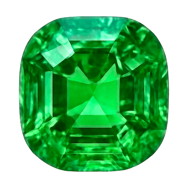 Beyaz arkaplanda izole edilmiş zümrüdün gerçekçi çizimi