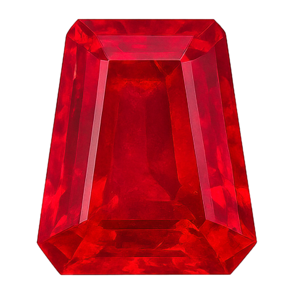 Kırmızı yakutun gerçekçi çizimi şeffaf arka planda izole edildi