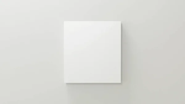 Rendering Mockup Basis Witte Lege Ruimte Canvas Frame Witte Muur — Stockfoto
