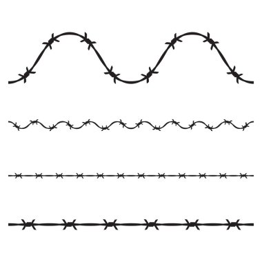 Barbed wire silhouette seamless pattern graphic vector background