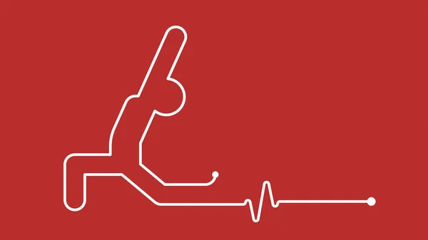 Yoga Stellen Oefening Cardiogram Eenvoudige Pictogram Teken Achtergrond — Stockvector