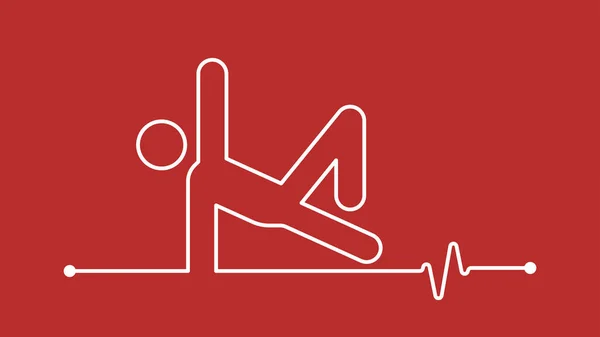 Boczna Deska Jogi Ćwiczenia Kardiogram Prosty Ikona Znak Wektor Tło — Wektor stockowy