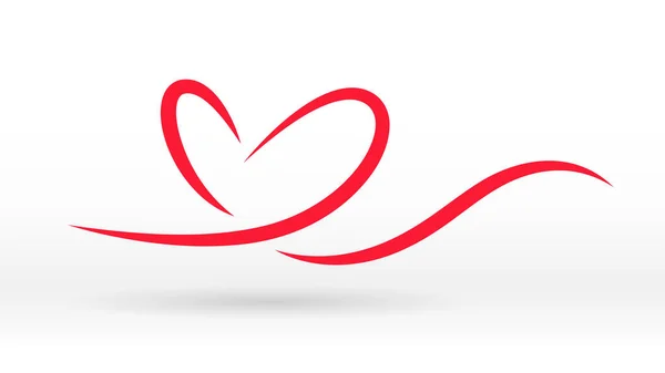 Красная Линия Движения Сердечной Волны Абстрактный Иконка Векторный Фон — стоковый вектор
