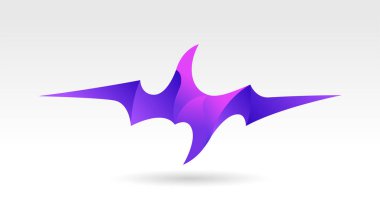 Dalga grafik elemanları mor gradyan renk soyut vektör resimleme arkaplanı