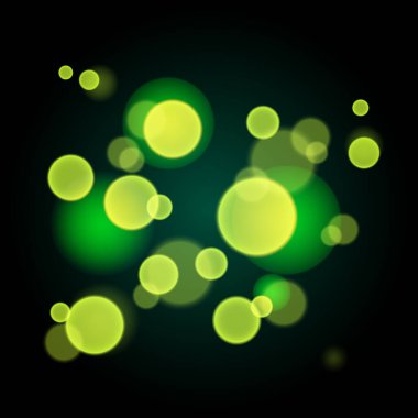Açık yeşil Bokeh ışıkları olan bu arka plan çevre dostu markalaşma, doğadan esinlenilmiş tasarımlar ve modern etkinlik davetiyeleri için mükemmeldir. Tasarımcılar ve markalar için ideal. Vektör illüstrasyonu
