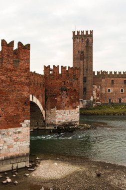 The Scaliger Bridge in Verona is a historic bridge that crosses the Adige River, Italy