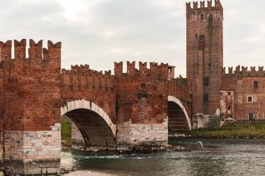 The Scaliger Bridge in Verona is a historic bridge that crosses the Adige River, Italy