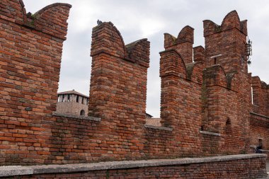Ghibelline merlons at Castel Vecchio Bridge, Verona, Italy