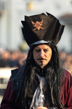 DOMIGLIARA, VERONA, ITALY, FEBRUARY, 2023: One of the oldest carnivals in Europe is the Verona Carnival, known as Bacanal del Gnoco