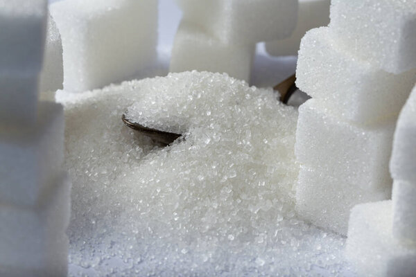 A Serene Still Life of Sugar on a Blank Background