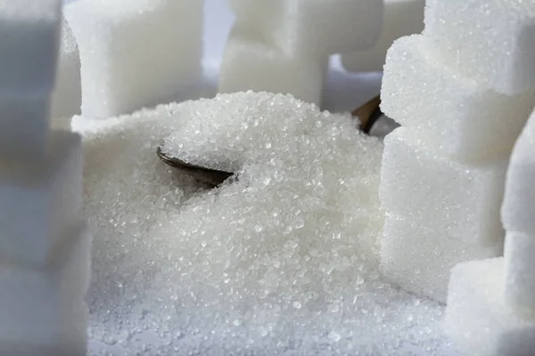 Ein Ruhiges Stillleben Aus Zucker Auf Weißem Hintergrund Stockbild