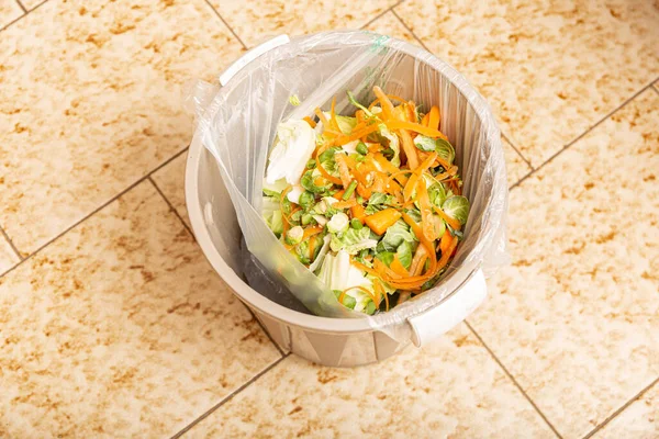 Separate collection of organic waste in the bucket