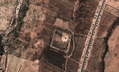 Antik şehrin insansız hava aracı görüntüsü