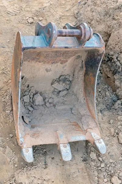 Kova, kazıcı yedek parça. Yakın plan..