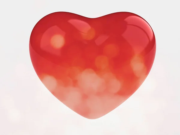 Ikona Serca Symbol Miłości Walentynkowy Znak Renderowanie — Zdjęcie stockowe