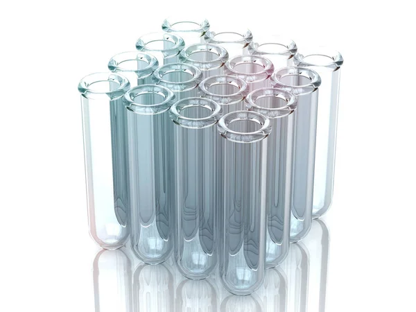白色背景的烧瓶 实验室玻璃器皿 3D渲染 Hight Resolution Image — 图库照片