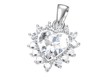 Beyaz arkaplandaki güzel kolye 3D oluşturma