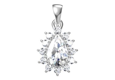 Beyaz arkaplandaki güzel kolye 3D oluşturma